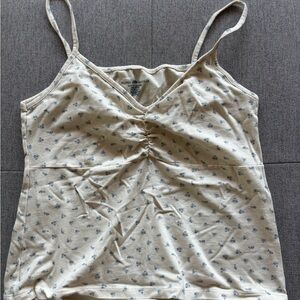 Brandy Melville Cream Floral Camisole
